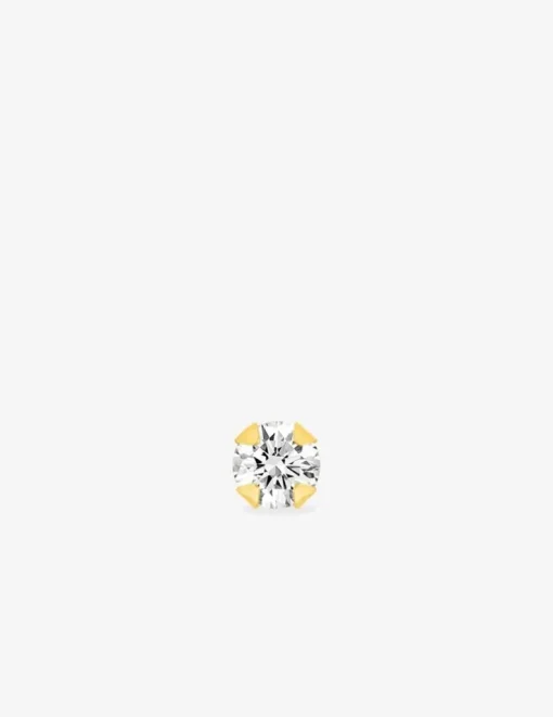Boucle d'oreille clou unitaire plaqué or, oxyde de zirconium SO OR