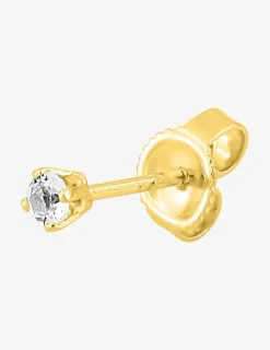 Boucle d'oreille clou unitaire en plaqué or et oxyde de zirconium SO OR