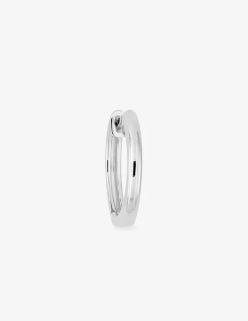 Boucle d'oreille créole à l'unité en argent 925 ‰ rhodié, diamètre 13 mm SO OR