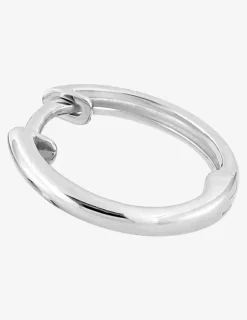 Boucle d'oreille créole à l'unité en argent 925 ‰ rhodié, diamètre 13 mm SO OR