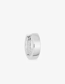 Boucle d'oreille créole à l'unité en argent 925 ‰ rhodié, diamètre 10,6 mm SO OR
