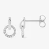 Boucles d'oreille en argent 925‰ rhodié et oxydes de zirconium SO OR