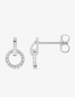 Boucles d'oreille en argent 925‰ rhodié et oxydes de zirconium SO OR