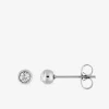 Boucles d'oreilles acier bouton avec oxyde de zirconium SO OR
