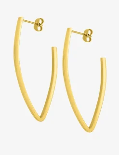 Boucles d'oreilles acier doré style créoles brisées fantaisie SO OR