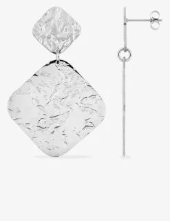 Boucles d'oreilles acier gris losange tendance SO OR