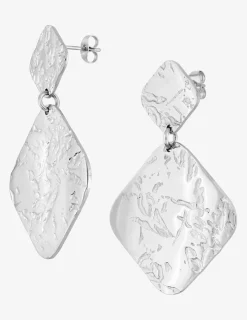 Boucles d'oreilles acier gris losange tendance SO OR