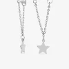 Boucles d'oreilles acier gris pendantes avec chaine et étoile SO OR