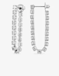 Boucles d'oreilles acier gris pendantes oxydes de zirconium SO OR