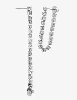 Boucles d'oreilles acier gris pendantes oxydes de zirconium SO OR