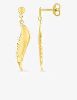 Boucles d'oreilles ailes d'anges or jaune 375 ‰ SO OR