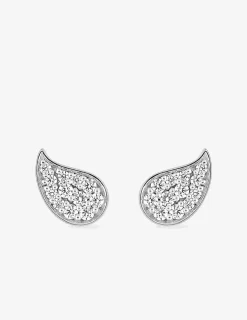 Boucles d'oreilles ailes d'ange argent rhodié 925‰ avec oxyde de zirconium SO OR