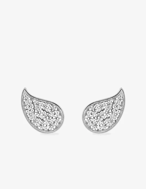Boucles d'oreilles ailes d'ange argent rhodié 925‰ avec oxyde de zirconium SO OR