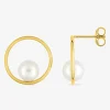Boucles d'oreilles anneau or jaune 375‰ et perle 6 mm SO OR