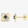 Boucles d'oreilles anneaux bicolores or 750‰ et saphir SO OR