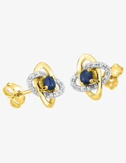 Boucles d'oreilles anneaux bicolores or 750‰ et saphir SO OR
