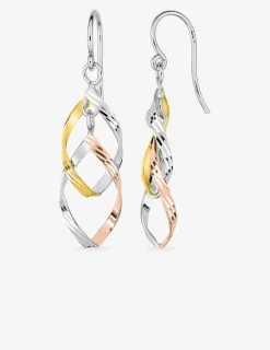 Boucles d'oreilles argent 925 ‰ serpentins tricolores SO OR