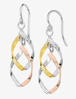 Boucles d'oreilles argent 925 ‰ serpentins tricolores SO OR
