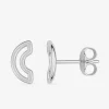 Boucles d'oreilles argent 925 ‰ rhodié clous demi-cercle SO OR