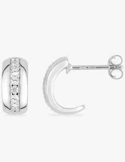 Boucles d'oreilles argent rhodié 925‰ avec oxyde de zirconium 11mm 2,60 g SO OR