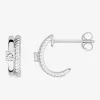 Boucles d'oreilles argent rhodié 925‰ avec oxyde de zirconium 10 mm SO OR