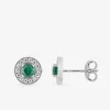 Boucles d'oreilles argent 925‰ rhodié oxyde de zirconium vert accompagné SO OR