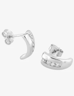 Boucles d'oreilles argent rhodié 925 %o avec oxyde de zirconium 11mm 1,35 g SO OR