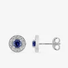 Boucles d'oreilles argent 925‰ rhodié et oxyde de zirconium bleu accompagné SO OR
