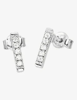 Boucles d'oreilles argent rhodié 925% avec oxyde de zirconium 9 mm SO OR