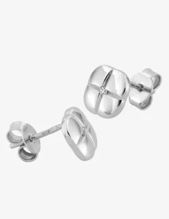 Boucles d'oreilles argent 925 ‰ rhodié avec motif trèfle et oxydes de zirconium SO OR