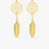 Boucles d'oreilles attrape-rêve or jaune 750‰ et oxyde de zirconium SO OR