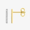 Boucles d'oreilles barrettes en or jaune 375‰ et oxyde de zirconium SO OR
