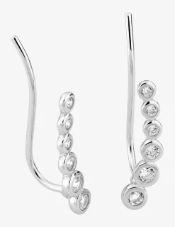 Boucles d'oreilles barrettes argent 925‰ rhodié et oxydes de zirconium sertis clos SO OR