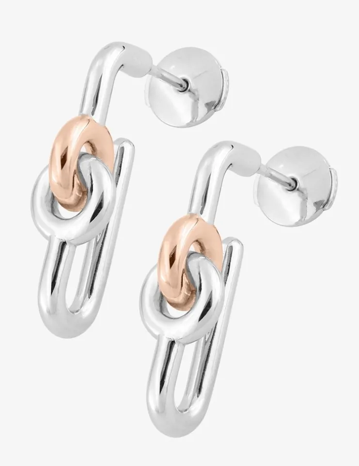 Boucles d'oreilles bicolores argent 925 ‰, fantaisie SO OR