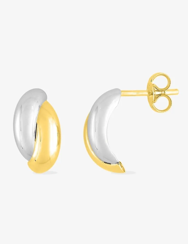 Boucles d'oreilles bicolores or 375‰ SO OR