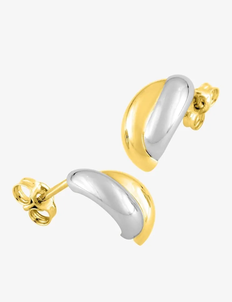 Boucles d'oreilles bicolores or 375‰ SO OR