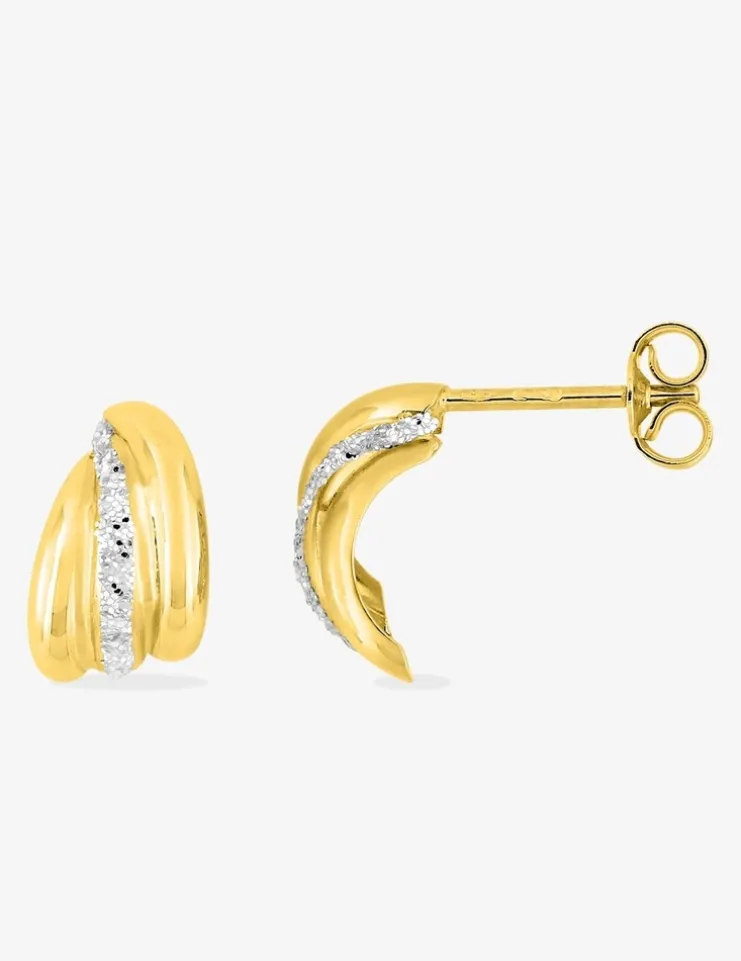 Boucles d'oreilles bicolores or 375‰ SO OR