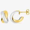 Boucles d'oreilles bicolores or 375‰ SO OR
