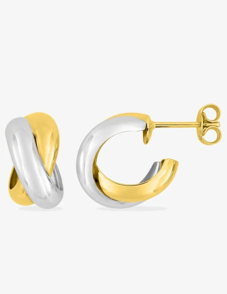 Boucles d'oreilles bicolores or 375‰ SO OR