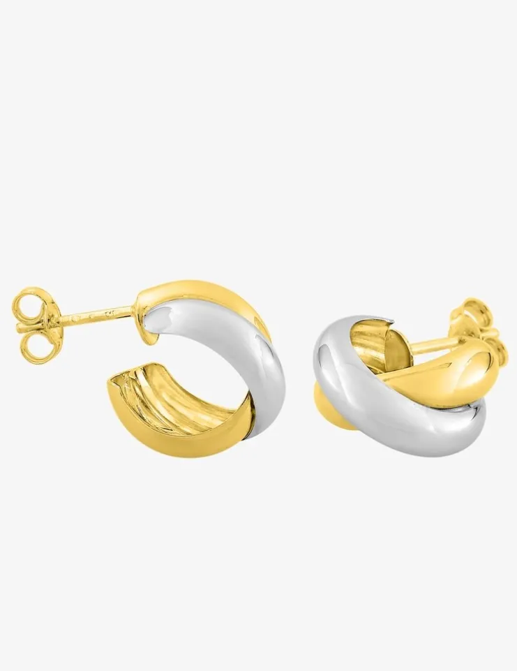 Boucles d'oreilles bicolores or 375‰ SO OR