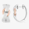 Boucles d'oreilles bicolores argent 925 ‰, fantaisie SO OR
