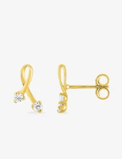 Boucles d'oreilles boucle or jaune 375‰ et oxydes de zirconium SO OR