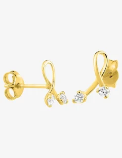 Boucles d'oreilles boucle or jaune 375‰ et oxydes de zirconium SO OR