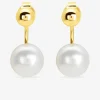 Boucles d'oreilles boule or jaune 375‰ et perle de culture d'eau douce 8 mm SO OR