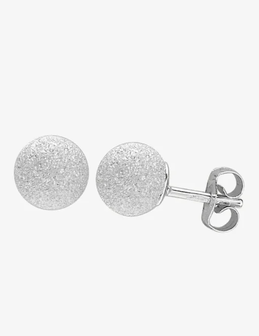 Boucles d'oreilles boules or blanc 375‰ de 6 mm de diamètre SO OR