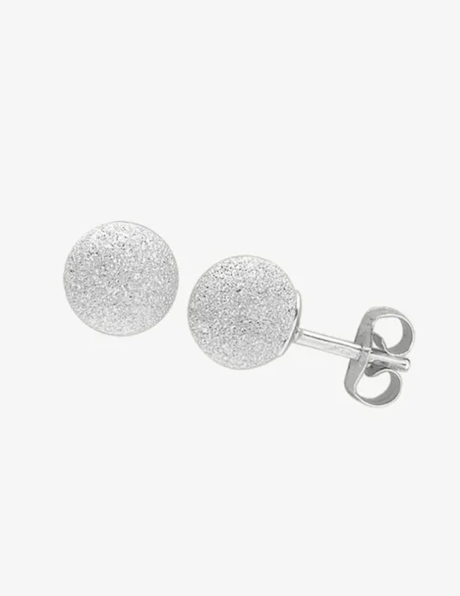 Boucles d'oreilles boules or blanc 375‰ de 4 mm de diamètre SO OR