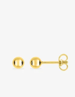 Boucles d'oreilles boules 4 mm or jaune 750 ‰ SO OR
