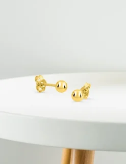 Boucles d'oreilles boules 4 mm or jaune 750 ‰ SO OR