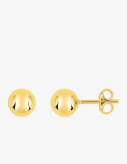 Boucles d'oreilles boules 6 mm or jaune 750 ‰ SO OR