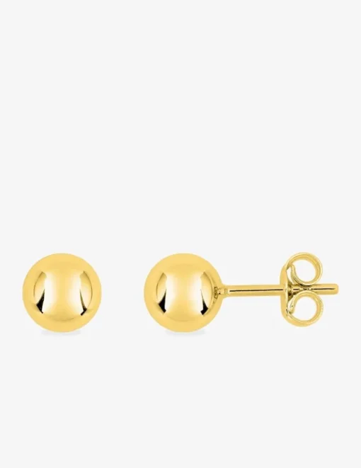 Boucles d'oreilles boules 6 mm or jaune 750 ‰ SO OR